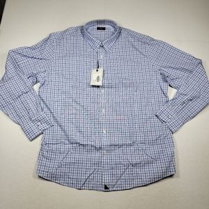 UNTUCKit 2XL Regular Fit Men's Long Sleeve Button Up Shirt Blue Checks New
